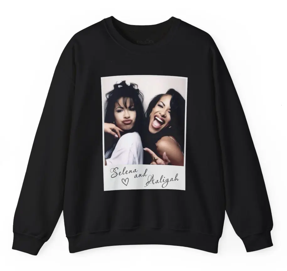 Silly Selena & Aaliyah Graphic Sweater Perfect for Nostalgic Fans