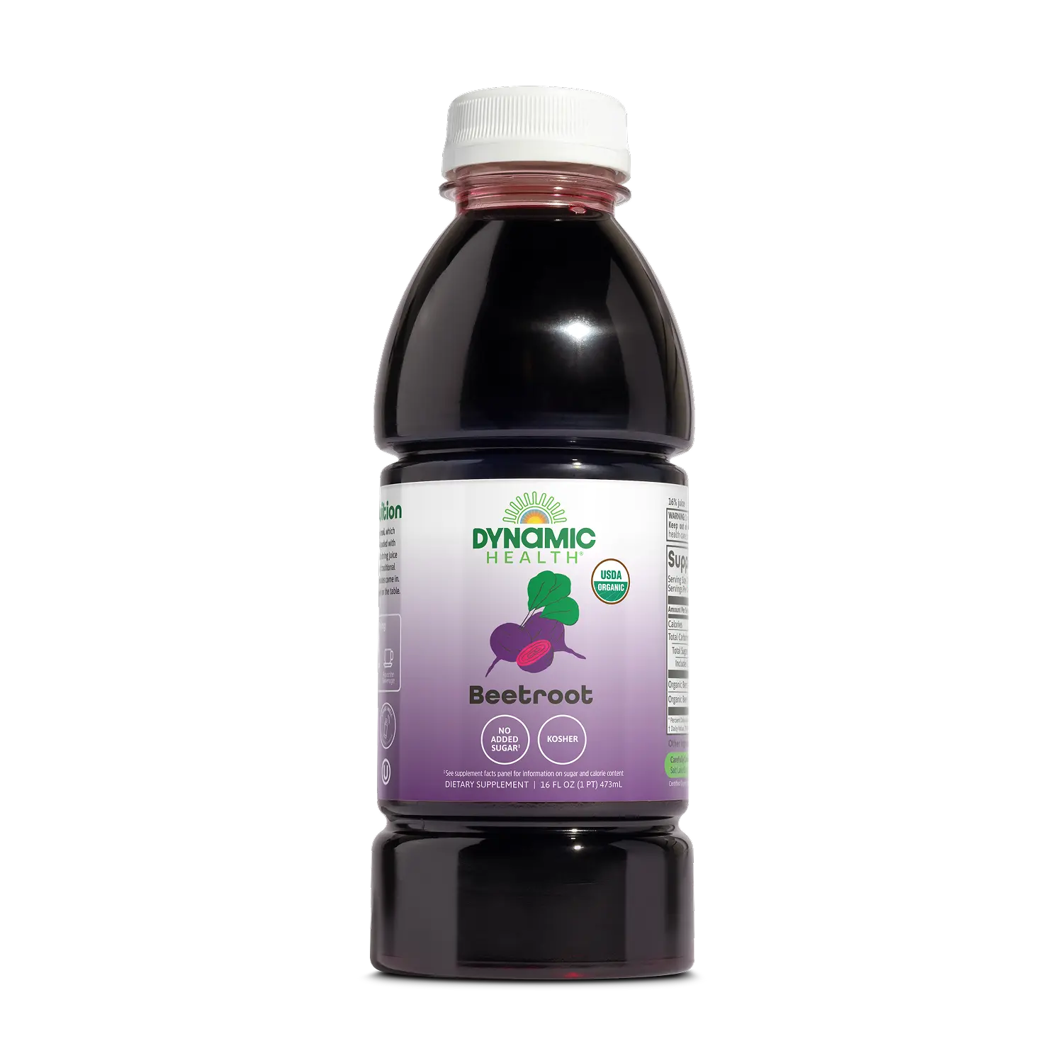 Dynamic Health Organic Beetroot Juice Beverage - Natural Bottled Vegetable Juice, Energy Support, Hydrating Nutrition Supplement for Active Lifestyles