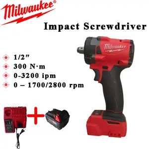 Milwaukee 1/2" 300N.m Impact Screwdriver, Car Tools, Automotive Tools for Auto Repair, Equipment Assembly and Heavy Duty Fastening