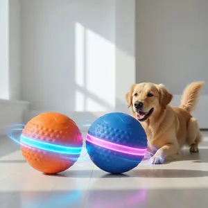 Interactive Dog Toys Dog Ball - Smart Moving Dogs Ball with RGB Lights, E-TPU Material, USB Rechargeable, Automatic Rolling Balls Toy for Large Dogs Keep Them Busy and Boredom Relief（Not for Aggressive Chewers）
