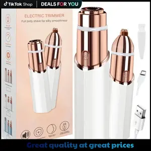 Eyebrow-Facial Hair Remover Women: Portable 2 in 1 ElectricShaver and Facial Trimmer -Rechargeable Eyebrow LipsBody Facial Razor Comfort