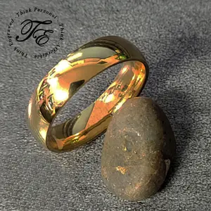 Promise Ring or Wedding Ring Band for Men Tarnish-Free Comfort Fit 14k Gold Coating on 316L Stainless Steel Hypoallergenic Sizes 5-13