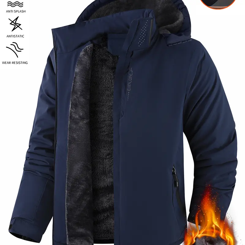 Men's Winter Premium Athletic Ski Jacket - Thermal Lined, Waterproof, Windproof, Hooded, Thick Outerwear with Outdoor-Sport Fit for Ski Outfit, Snowboarding, Climbing,sohochic