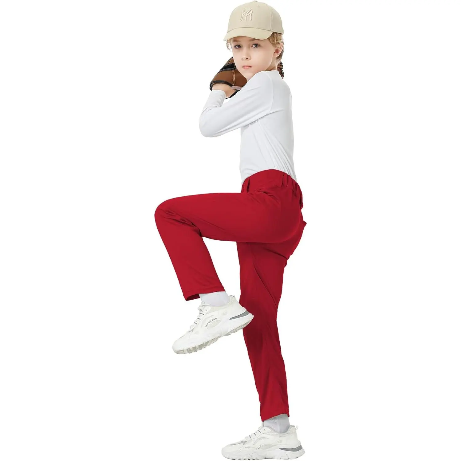 QBK 4T 5T to 17 Years Toddler Boys Baseball Pants Girls Softball Pants Kids Tee Ball Pants Lightweight