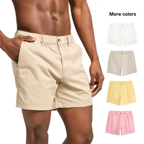 Maamgic Men's 5.5inch Cotton Mesh Casual Short Shorts - Male Fabric, Mensfashion, Men's Stuff, Spandex, Belt Loops, Zipper Pockets, Button, Plain Beige, Soft, Tropical Swim Wetsuit Belt Use (Sports & Outdoor)