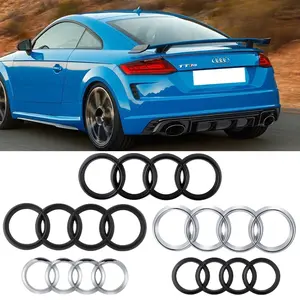 Abs Four-Ring Car Emblem Cover, Front Grille Logo, Trunk Sticker, Fits Audi A3 A4 A5 A6 A7 A8 Q2 Q3 Q5 Q7 Q8 S3 S4 S5 S6, Car Accessories, Car Decals, Car Stickers
