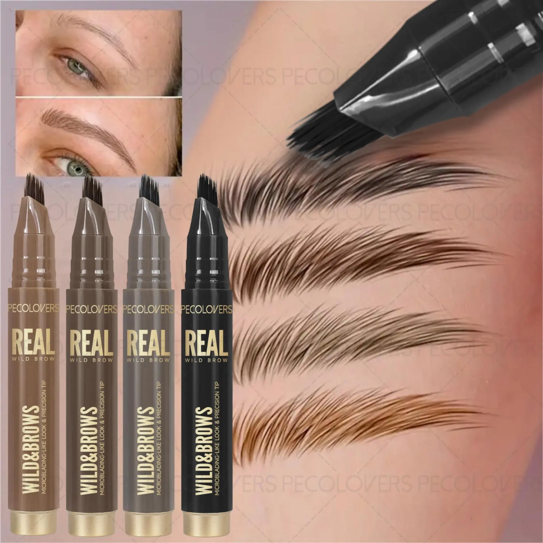 Waterproof & Smudge-Proof Double-Effect Quick Brow Pencil, Makeup, Eyebrow Products, 24-Hour Wear. Perfect Birthday or Holiday Gift, Waterproof Eyebrow Makeup