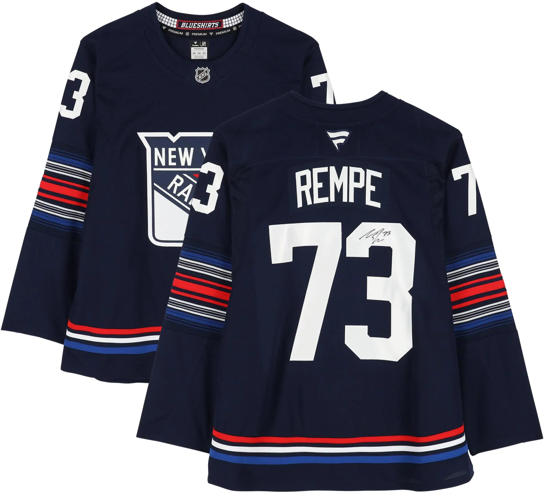 Matt Rempe New York Rangers Autographed Navy Alternate Fanatics Premium Jersey - Fanatics Authentic Certified
