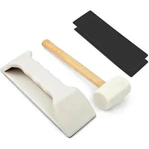 Floor Gap Fixer Tool – LVP Flooring Gap Fixer Kit,Low-Noise Nylon Mallet & Plank Grabber with Washable Pads for Laminate/Hardwood Floor Repair