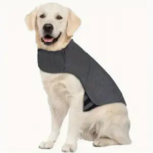 Adjustable Calming Dog Anxiety Jacket - Warm, Cozy Polyester Vest for Relax, Fits All Breeds from Extra Small to Extra Large, Gray with Secure Buckle Straps, Dog Jackets