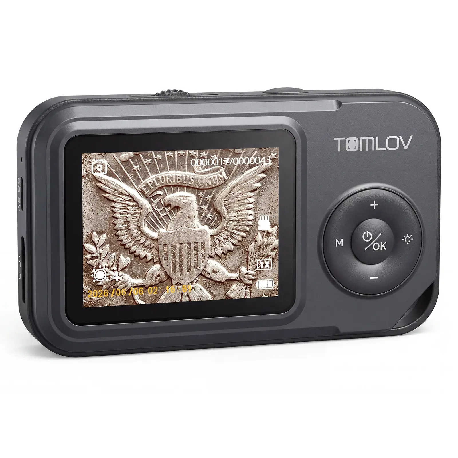 TOMLOV P50 Handheld Digital Microscope - Adjustable Focus Coin Microscope with 2.4" IPS Screen, Lit Trichome Magnifier, Portable Jewelry Loupe for Adults, Windows/Mac Compatible Teaching Supplies
