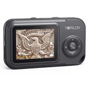 TOMLOV P50 Handheld Digital Microscope: Adjustable Focus Coin Microscope with 2.4" IPS Screen, Trichome Magnifying Glass with Light, Portable Jewelry Loupe for Adults, Windows/Mac Compatible