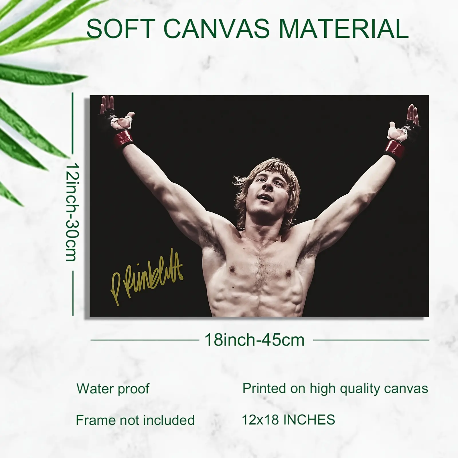 Paddy Pimblett "The Baddy" Frameless Canvas Art Poster - 12x18 Inch (30x45cm) High-Quality Print, Iconic Boxing Champion Victory Pose Wall Decor for Bedroom, Office, Gym - Durable & Dynamic Athlete Artwork, Perfect Boxing Fan Gift, Bedroom Decoration