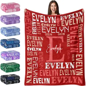 Printed in USA - Custom Name Blanket for All Ages | Personalized Flannel Throw for Baby, Men & Women | Christmas & Birthday Gift