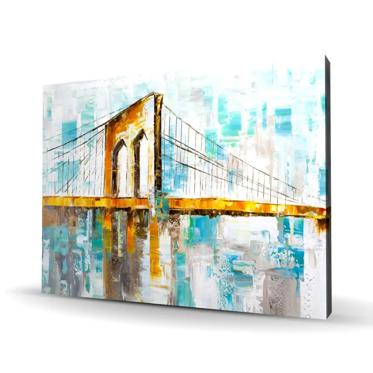 212 MAIN Brooklyn Bridge View High-Def Artwork - 36x48 in Adventure-Themed Photo Print, Urbane Home Decor for Indoors Room Wall Display