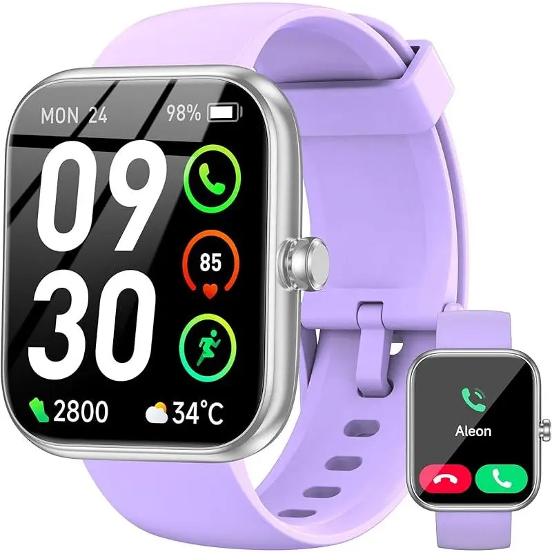 Women's Athletic Touchscreen Smartwatch - 1.83" HD Display, Auto-Wake, Built-in Alexa, Bluetooth Calls/Notifications, IP68 Waterproof, 120+ Multi-Sports Modes, Heart Rate Tracker, Android-Compatible, 100+ Screens, Phone-Connected Fitness & Other Devices