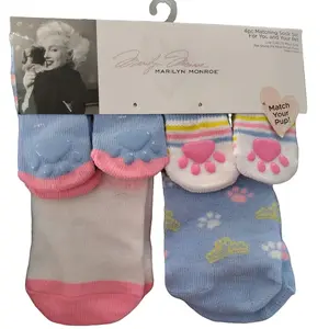 Marilyn Monroe Four-Piece Socks for Owners and Pets - Match Your Puppy, Colorful Design, Soft Fabric, Perfect for Pets