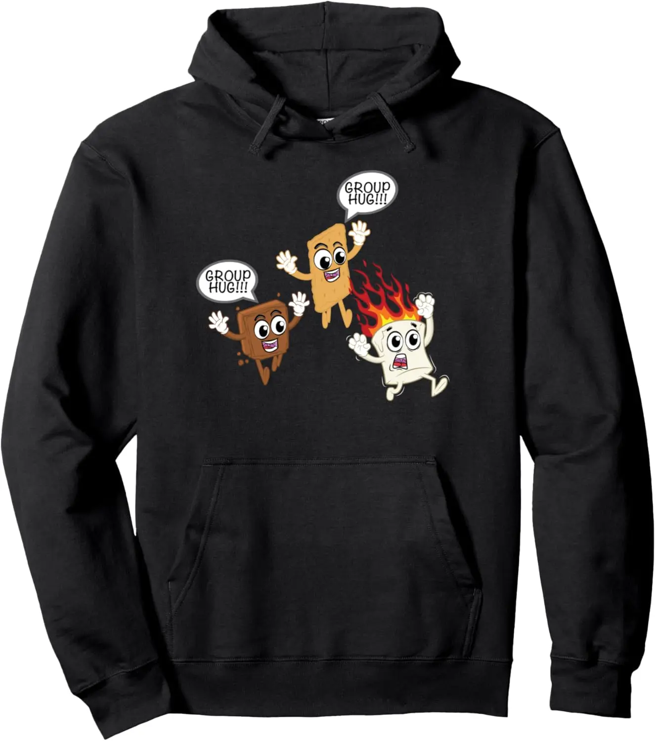 Camping S'mores Smores Roasted Marshmallow Group Hug Pullover Hoodie