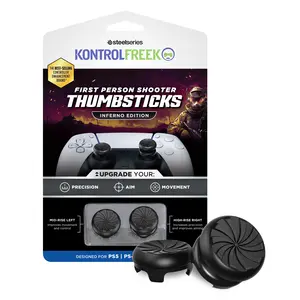 KontrolFreek FPS Freek Inferno for PlayStation 4 (PS4) and PlayStation 5 (PS5) Controller | 2 Performance Thumbsticks | 1 High-Rise, 1 Mid-Rise | Black
