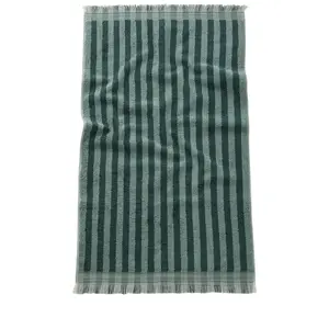 Piglet in Bed Pembroke Stripe Bath Towel in Pine Green