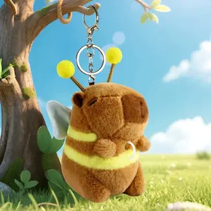Ca"BEE"bara | Wing-Flapping, Shake to Squeak, 4.5" Adorable Keychain,Stuffed Animal Plush Charm, Bag pendant, Gift for Boys&Girls, Couples, adults,  kids