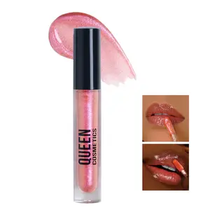 Queen Cosmetics Divine Aura Shimmer Lip Gloss - Light Pink Diamond Shimmer High Shine Gloss with Glitter Lipgloss & Glazed Rouge for Luxurious Long Lasting Makeup