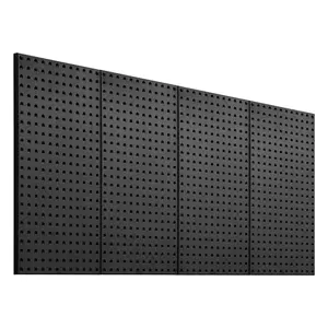 VEVOR Metal Pegboard Panels,  24" x 12" Pegboard, 4 Panels, Heavy Duty Steel Peg Board Wall Organizer, for Living Room Garage Tool Storage Workbench Office Organization Craft Room Kitchen Home, Black
