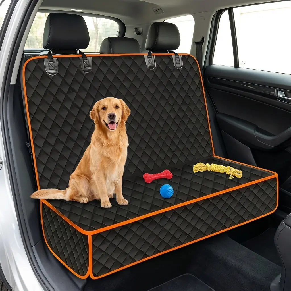 Pet Car Backseat Cover - Nonslip Backseat Protector for Cars, Trucks, SUVs, Rear Seat Cover to Safeguard Dogs from Riding Injuries