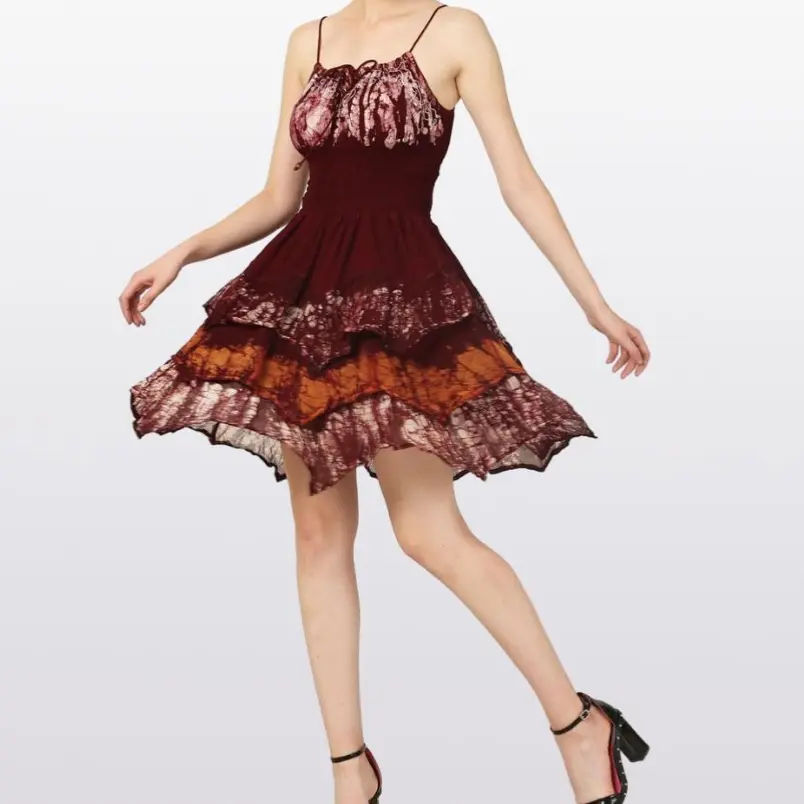 Woebar Unique Rayon Fairy Women's Dress Boho Hippie Style