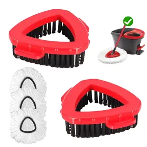 2 Pack Brush (Hide inside)+ 3 Pack Spin Mop Replacement Head  Compatible with Ocedar EasyWring Spinning Mop,(ONLY for 1-TANK SYSTEM) Microfiber Mop Refills Mop Replace Heads cleaning