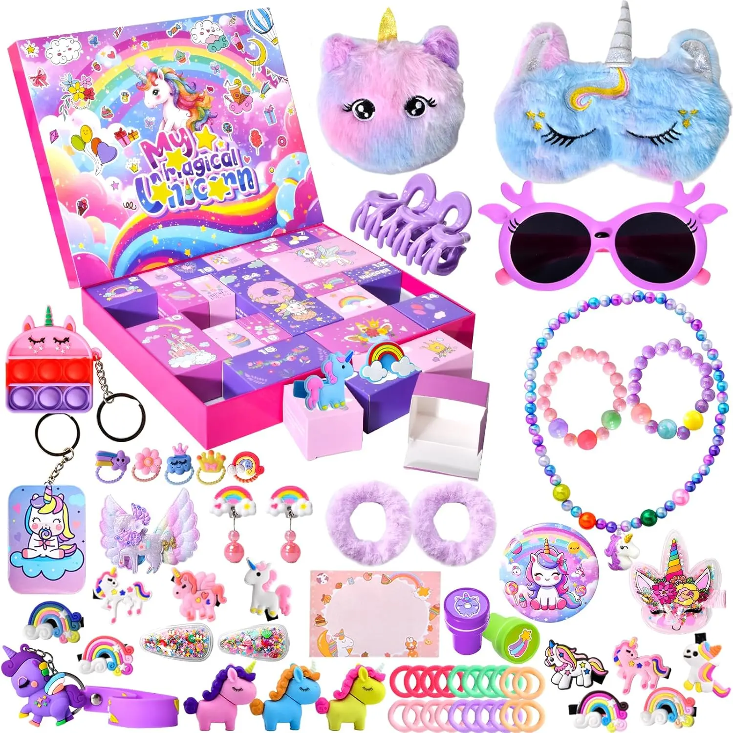 Halloween fall Gift Unicorn Advent Calendar 2026 for Girls – 24-Day Christmas Countdown Calendar with Jewelry, Bracelet & Hair Accessories, Xmas Surprise Gift for Kids
