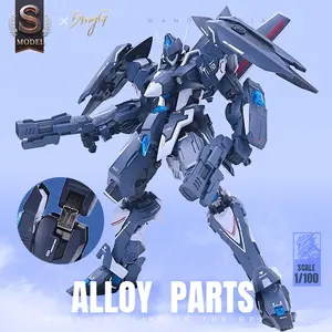 1/100 Scale Tactical Mecha Model Kit, Includes Alloy Parts, Alloy Internal Frame, 21cm Height, Sci-Fi Jet Style, Stealth Fighter Aesthetics, Interactive Joint Robot Building Set