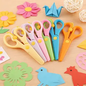 6/12pcs Safety Scissors - Colorful Plastic Fun Student Scissors, Paper Cutters for Art & Craft, Paper Cutting, Scrapbooking & School Supplies