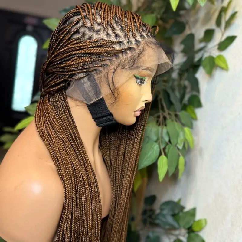 micro knotless braids made with premium fiber synthetic full lace. for all occasions. 28 inches. Medium: Cap size :21.5 – 22.5”