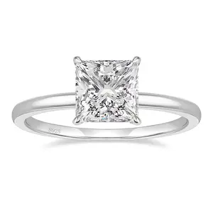 EAMTI 2.5CT 925 Sterling Silver Engagement Rings Princess Cut Cubic Zirconia CZ Wedding Promise Rings for Her Stunning Wedding Bands for Women