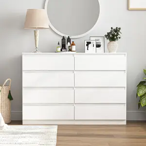 White 8-Drawers Dresser,Storage Unit Organizer Chest of Drawer for Clothes&Toy,Tall Dresser & Chest for Bedroom,Hallway,Living room