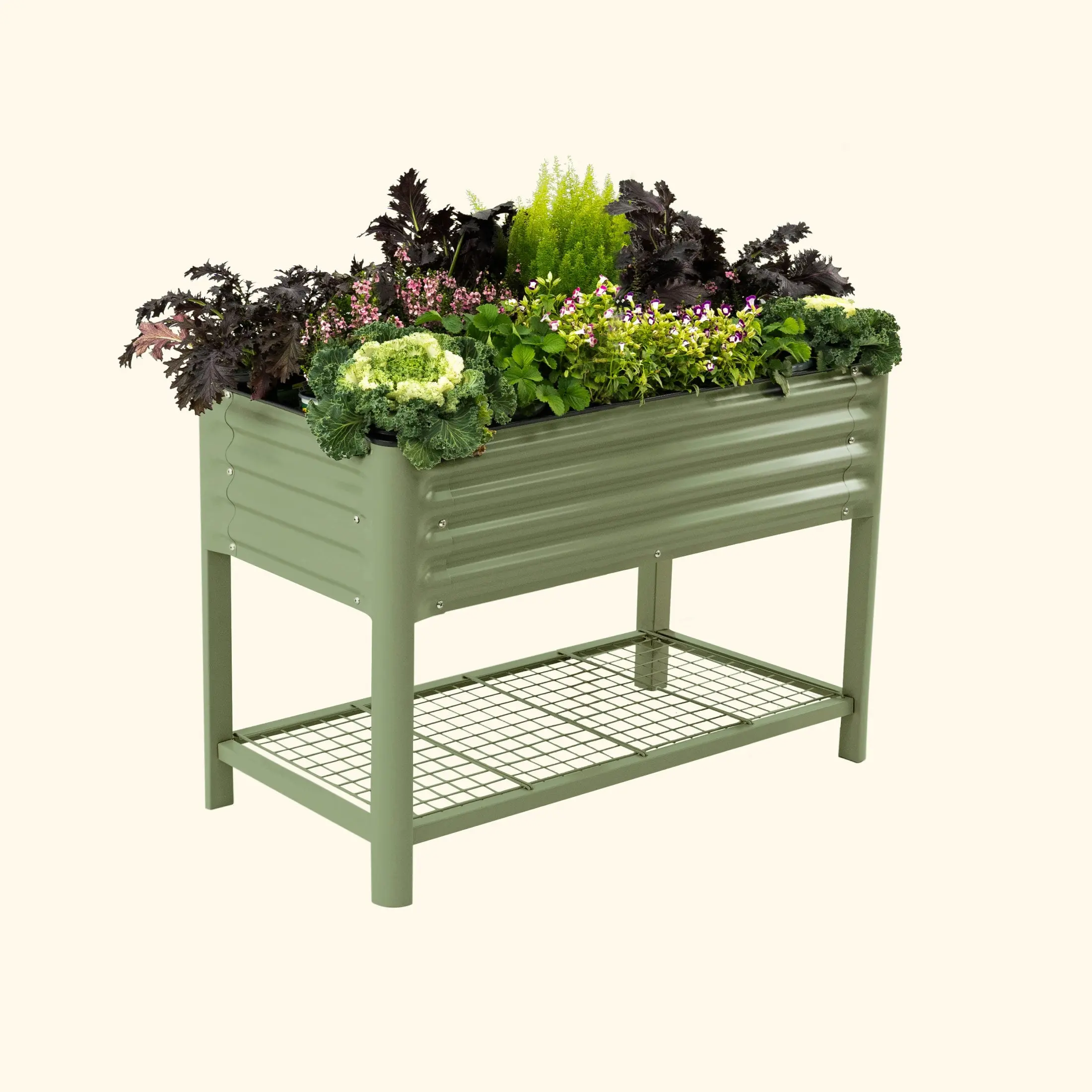 Vego Garden V Series 2' x 4' Elevated Metal Raised Planter Bed - Single Unit Outdoor Portable Garden Planter, 700 lbs Capacity, Optional Wheels, 20+ Year Lifespan, Durable Herb Grower for Greens