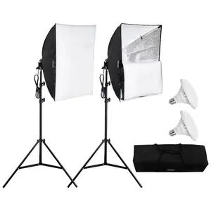 Summervibes VEVOR Softbox Lighting Kit, 20x 28, Professional Softbox with 45W 3000 - 6500K LED Bulbs, 3 Continuous Lighting Effects, Tripod Stand, Remote Control, Studio Lights for Portrait shooting, Live StreamingVEVOR Super Brand Day