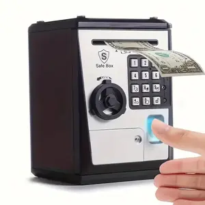 Automatic Coin Safe Box, 1 Count Fingerprint Sensor Money Safe Box, Smart Money Box For Home & Office, Home Security Safe