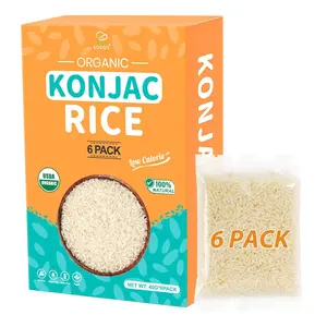 Soeos Organic Dried Konjac Rice 6 Pack 40g Each Plant Based Quick Cooking Rice Alternative for Stir Fries Soups & More USDA Organic Low Calorie 100 Natural
