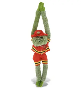 DOLLIBU Polyester Fireman Alligator Plush Stuffed Toy - Super Soft, Long Arms, Removable Feature, Suitable for Ages 0+