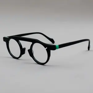 BETSION Nerd Acetate Small Round Eyeglasses Frames Men Women Retro Glasses Frames