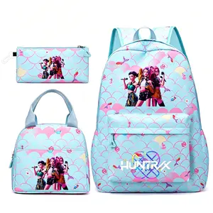 3-piece Kpop Girl backpack set includes a pencilcase,backpack, and lunch bag. Stylish and versatile, it'ssuitablefor various occasions such as school, school events,work,and travel.