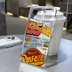 A Protective Case Featuring a Lightning Mcqueen Design, Made of TPU for Shock Resistance And Full Coverage, Compatible with Various for iphone Models Including 6, 7, 8, XR, X, Xs, Xs Max, 11, 12, 13, 14 Pro, 15 Plus, 16 Pro Max, And 17 Air.