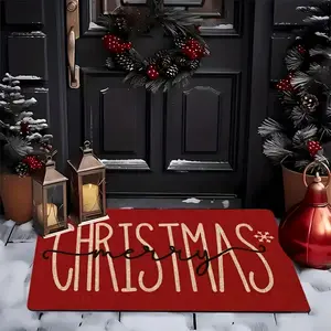 Merry Christmas Doormat Non-Slip Backing Soft Entry Mat for Indoor & Outdoor Use Easy to Clean Festive Holiday Decor for Front Door Kitchen Living Room Christmas Gift Seasonal Decoration