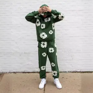 2025 Puff Print Loose Sweater Hip Hop Streetwear Men's and Women's Pullover Fashion Popular