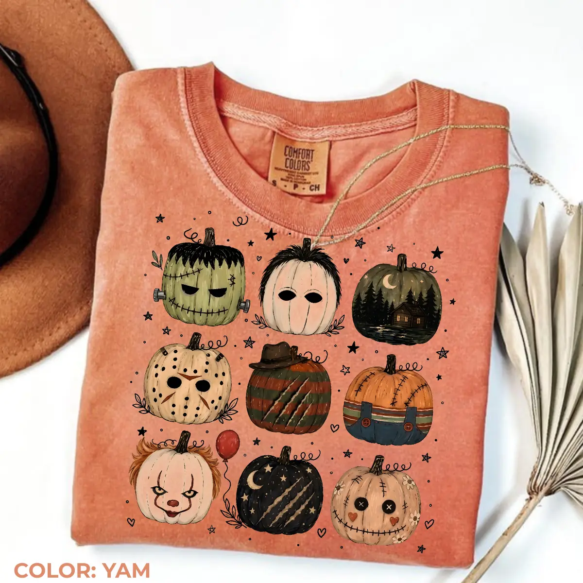 Horror Movie Pumpkins Comfort Colors T-shirt, Retro Halloween Graphic Crewneck, Scary Pumpkin Fall T-shirt, Spooky Season Gift