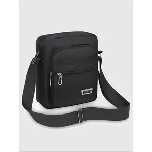 Men's 1 Piece Casual Plain Business Zipper Crossbody Bag, Large Capacity Shoulder Bag, Fashionable Commuter Oxford Crossbody Bag with Adjustable Strap, Adjustable Strap Satchel