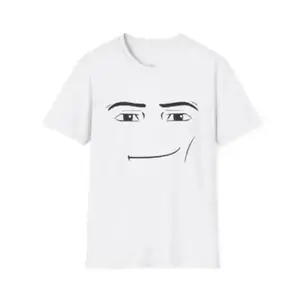 Roblox Minimalist Face Graphic T-Shirt Sarcastic Expression Tee Unisex Casual Streetwear Crewneck Short Sleeve Top For Men And Women Shortsleeve White Tshirt