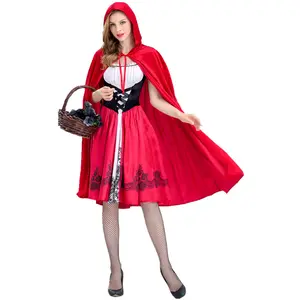 New Halloween Little Red Riding Hood Costume Adult Christmas Outfit Cosplay Stage Role Play Set